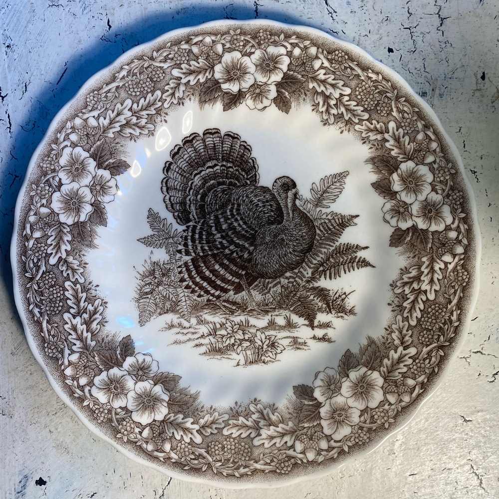 2 Queens Myott Thanksgiving 8” Salad Plates
